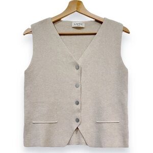 ShopEvelynne Cream Knit Button-Front Vest